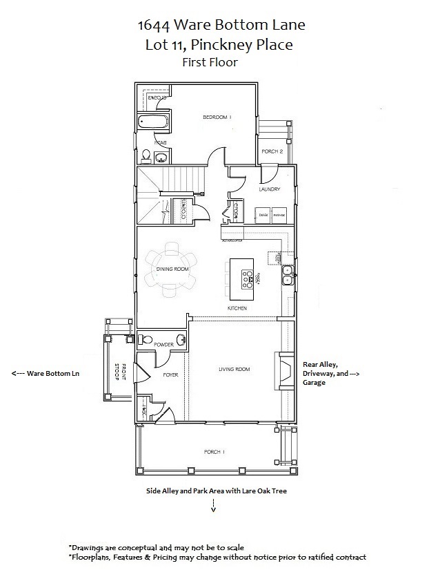 Pickney Place New Construction 1644 Ware Bottom Lane Lot 11 First Floor, Mount Pleasant New Construction